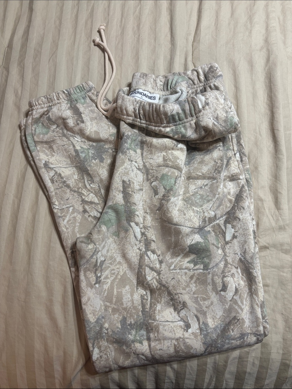 No Boundaries Beige Camo Jogger Pants